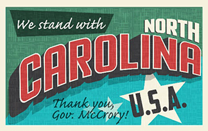 Stand with North Carolina post card (300w)
